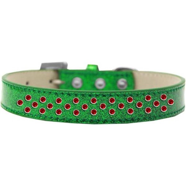 Unconditional Love Sprinkles Ice Cream Red Crystals Dog CollarEmerald Green Size 16 UN812369